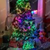 Umjetno božićno drvce Kavkaska Jela 220cm, drvce ukrašeno kombiniranim Twinkly lampicama