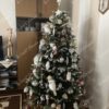 Umjetno božićno drvce 3D Snježna Jela 180cm, drvce sa bijelim božićnim ukrasima