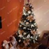 Umjetno božićno drvce FULL 3D Alpska Smreka 180cm, drvce ukrašeno bijelim i zlatnim ukrasima