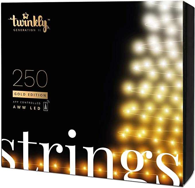 Svetielka na stromček zlaté, Twinkly strings gold edition 250LED. Disponuje odtieňmi zlatej a bielej, ktoré môžete medzi sebou prepínať a kombinovať.