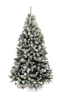 Umjetno božićno drvce bijeli bor. Božićno drvce sa bijelim zasnježenim granama i grančicama