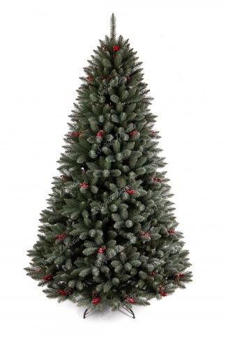 Umjetno božićno drvce kristalna smreka. Karakteriziraju je složene uske tamnozelene PVC iglice prekrivene finim bijelim čupercima nalik kristalima leda. Grančice se na krajevima nadopunjuju pravim šišarkama i bobicama koje drvetu daju savršen realan izgled.