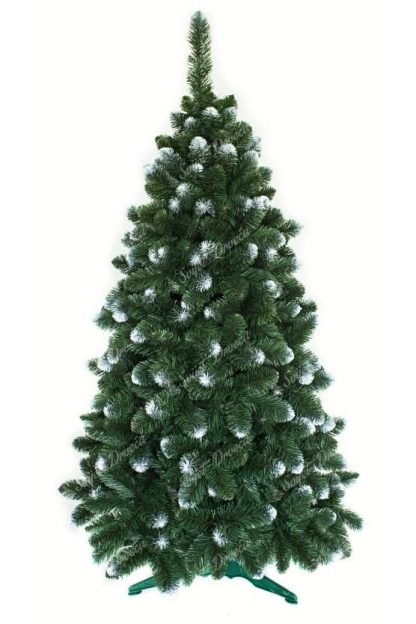 Umjetni bor sniježni bor. Tamno zeleno drvo s velikim brojem grančica koje su na krajevima prekrivene bijelom bojom. Stvorit će savršen dojam snježnog stabla u vašem domu.