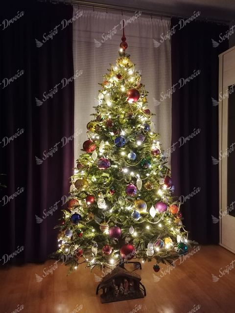 Ukrašeno božićno drvce 3D Jela Kavkaska 210cm