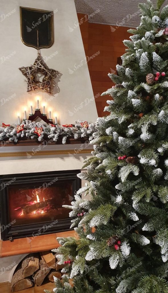 Umetno božično drevo 3D Zasnežena Jelka, podrobnosti