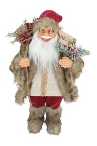 Dekoracija Santa Claus krem-bordi 60cm