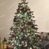 Umjetno božićno drvce FULL 3D Ekskluzivna Smreka 180cm, drvce ukrašeno lampicama i crvenim ukrasima