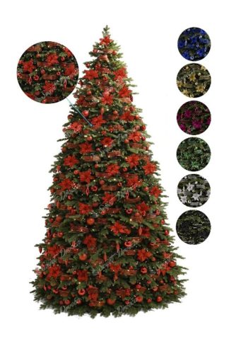 Gigantsko božićno drvce 3D Ekskluzivna Smreka s paketom ukrasa 400cm LED