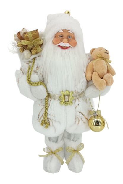 Dekoracija Santa Claus Bijelo Zlatni 40cm