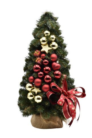 Malo ukrašeno crveno-zlatno božićno drvce 50cm