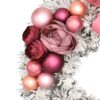 Božićni tamno ružičasti vijenac za vrata 35cm