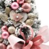 Snježno ukrašeno ružičasto božićno drvce 50cm