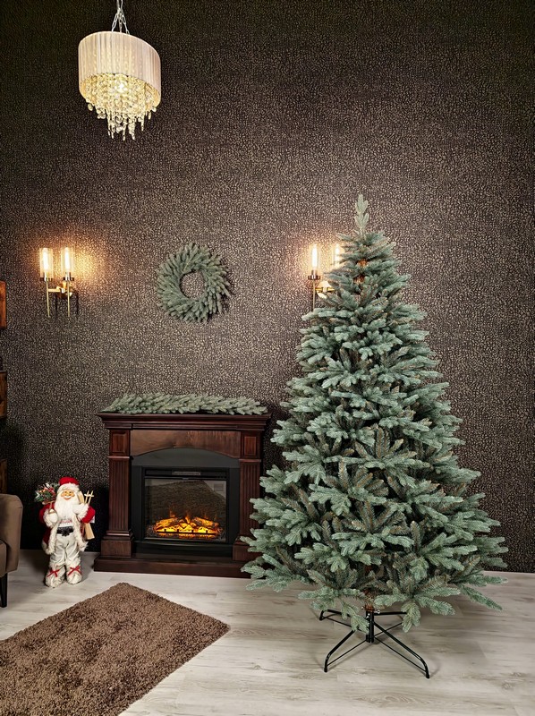 Umelý vianočný stromček 3D Smrek Ľadový, stromček má husté striebornozelené ihličie