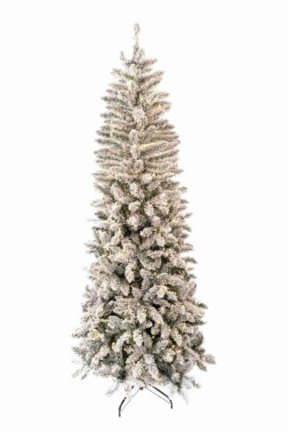 Umjetno božićno drvce Uska Bijela Smreka LED