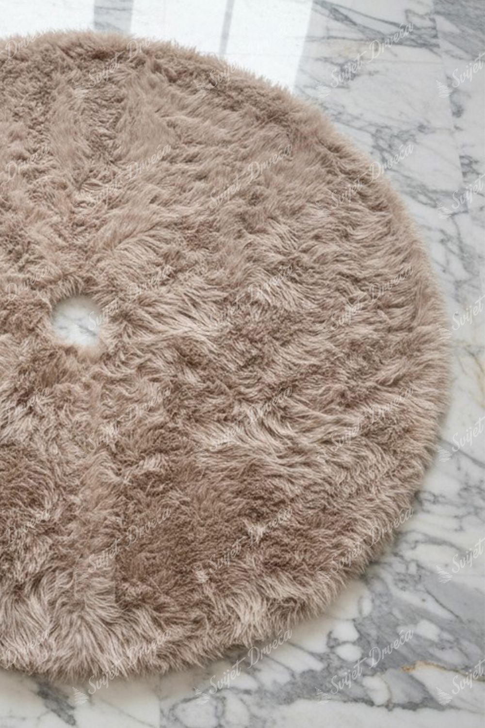 Krem tepih pod božićno drvce 90cm