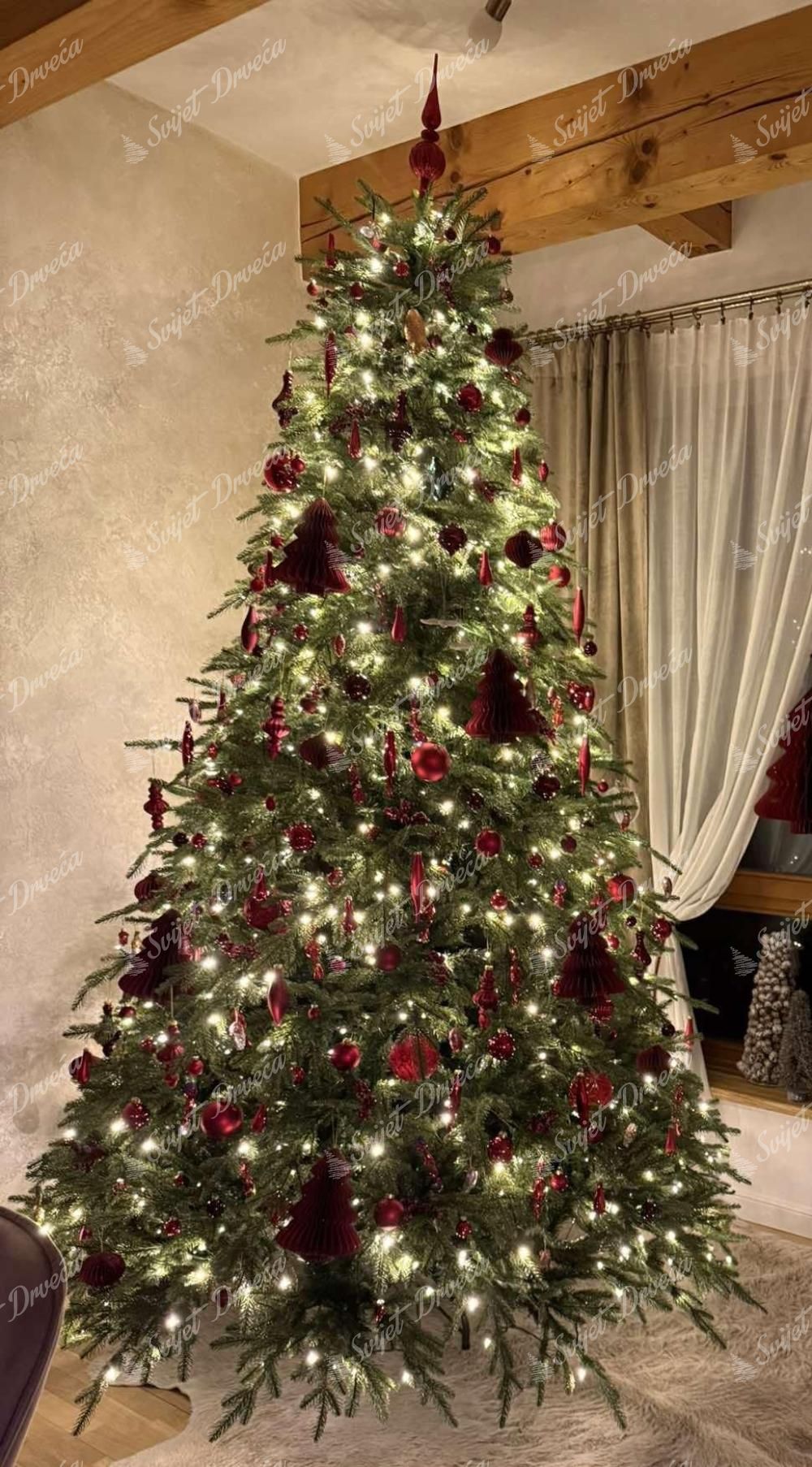 Umjetno božićno drvce 3D Masivna Smreka 270cm 850LED