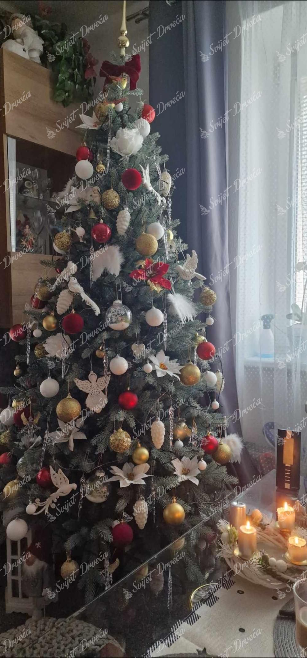 Umjetno božićno drvce 3D Uska Ledena Smreka 180cm