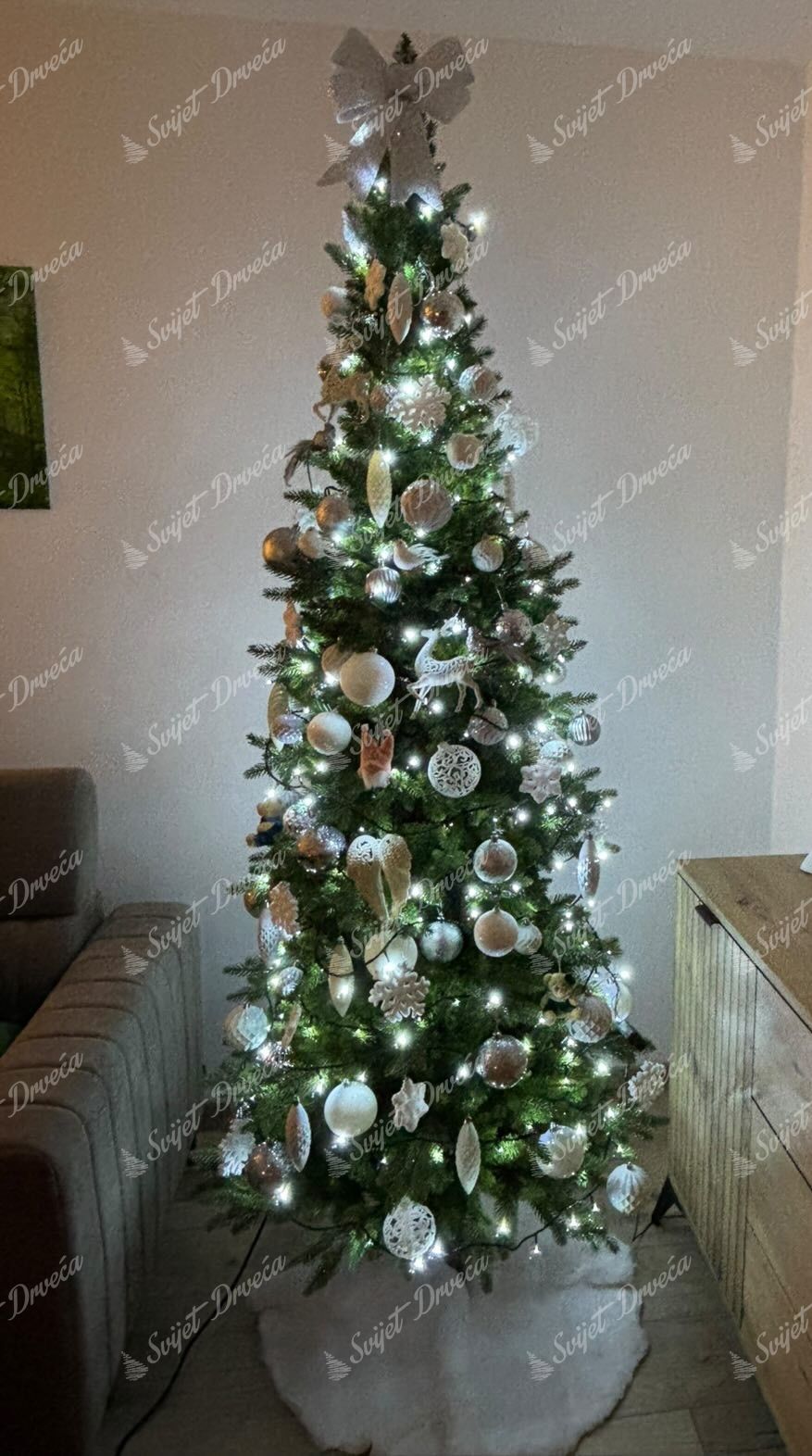 Umjetno Božićno drvce 3D Vitka Smreka 210cm