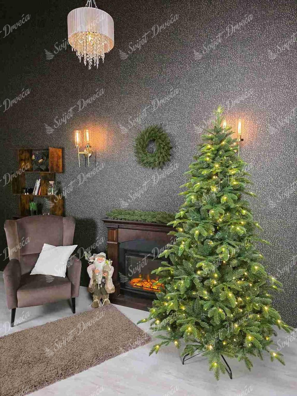 Umjetno božićno drvce 3D Koloradska Jela 210cm LED350